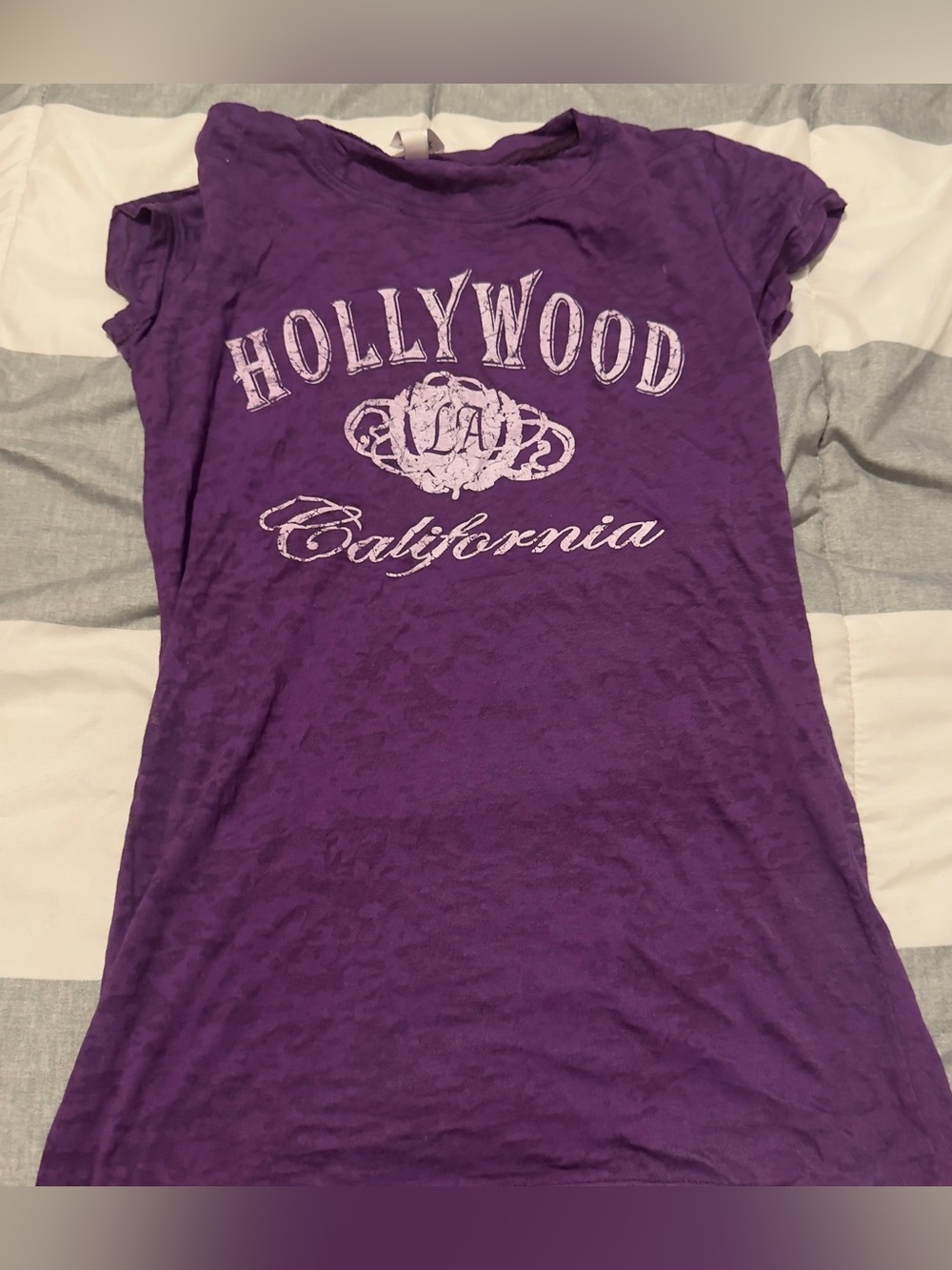 Hollywood California Purple Graphic Tee
